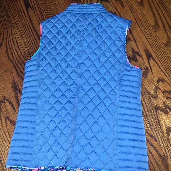 Lilly Pulitzer Girls Lucy Bay Blue Quilted Vest & Sea Jewels Print size L (8-10) - Picture 6 of 7
